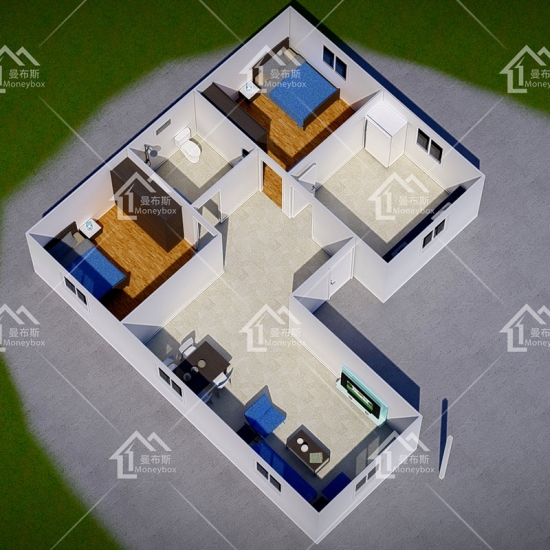 2 Bedroom Small Insulated Prefab House Kits With Canopy in Nepal